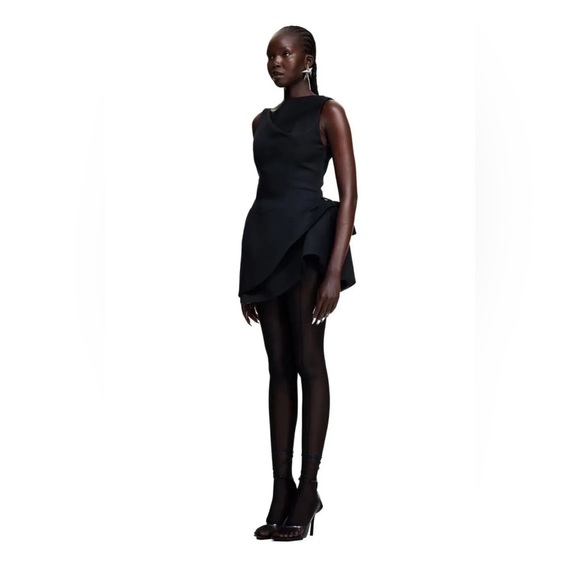 BNWT H&M Mugler wool draped dress size L - Picture 2 of 8